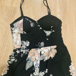Band of Gypsies Black Floral Jumpsuit
